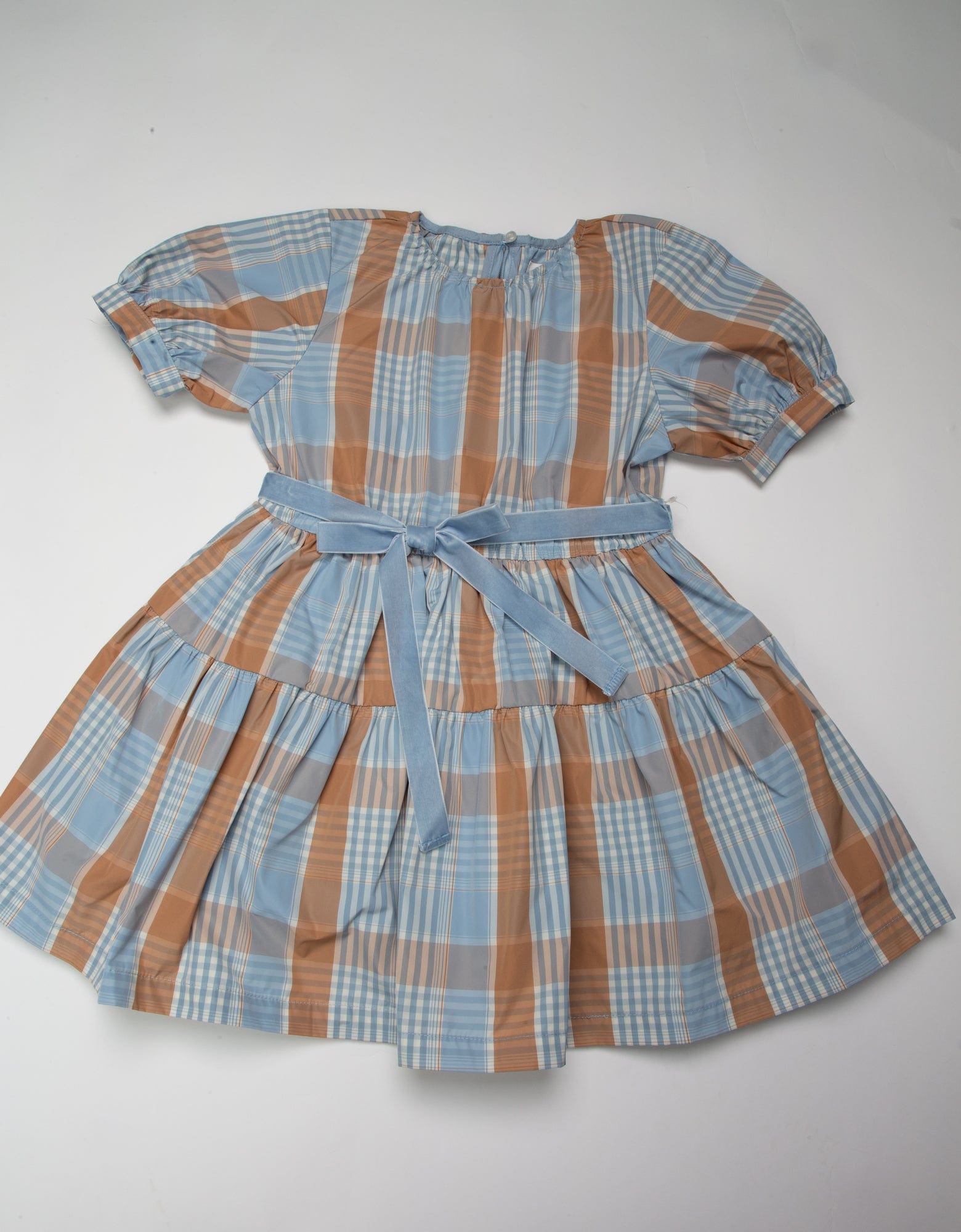 جينجرسنابس فستان مربعات مخصر برباط نص كم بف بناتي متعدد الألوان