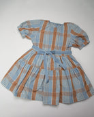 جينجرسنابس فستان مربعات مخصر برباط نص كم بف بناتي متعدد الألوان