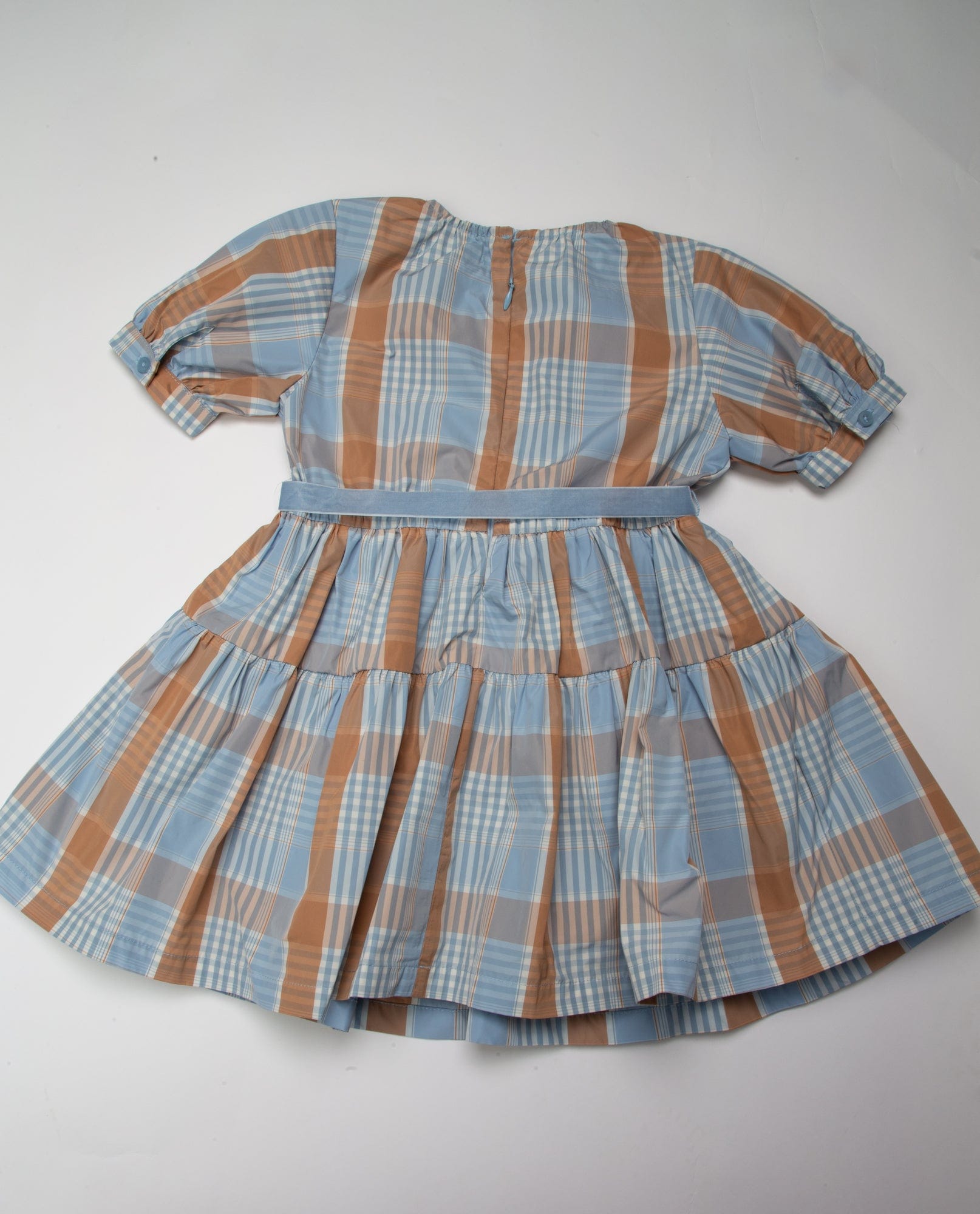 جينجرسنابس فستان مربعات مخصر برباط نص كم بف بناتي متعدد الألوان