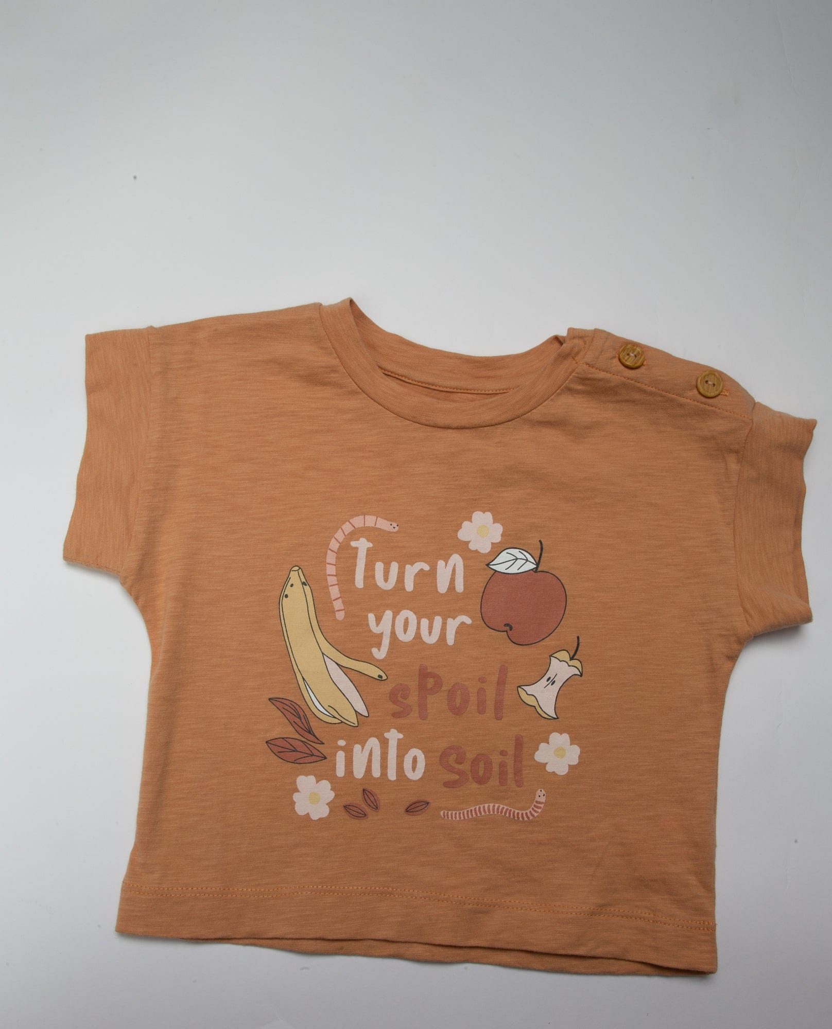 جينجرسنابس تي شيرت بنات بطبعة فواكة بني