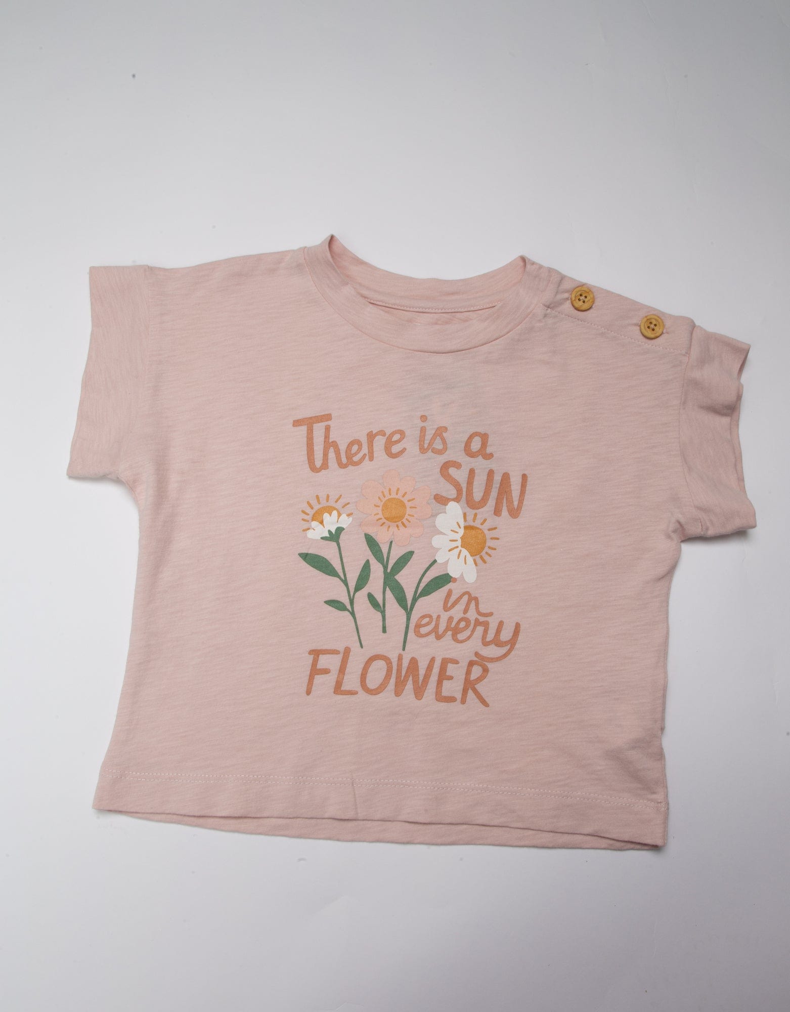 جينجرسنابس تي شيرت بنات بطبعة زهور وردي