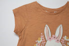 جينجرسنابس تي شيرت بيبي بنات مزين بطبعة أرنب بني
