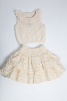 جينجرسنابس بلوزة بناتي رضع منسوجة بدون أكمام سادة البيج