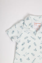 جينجرسنابس تيشيرت ولادي بولو نص كم بنقشات أزرق