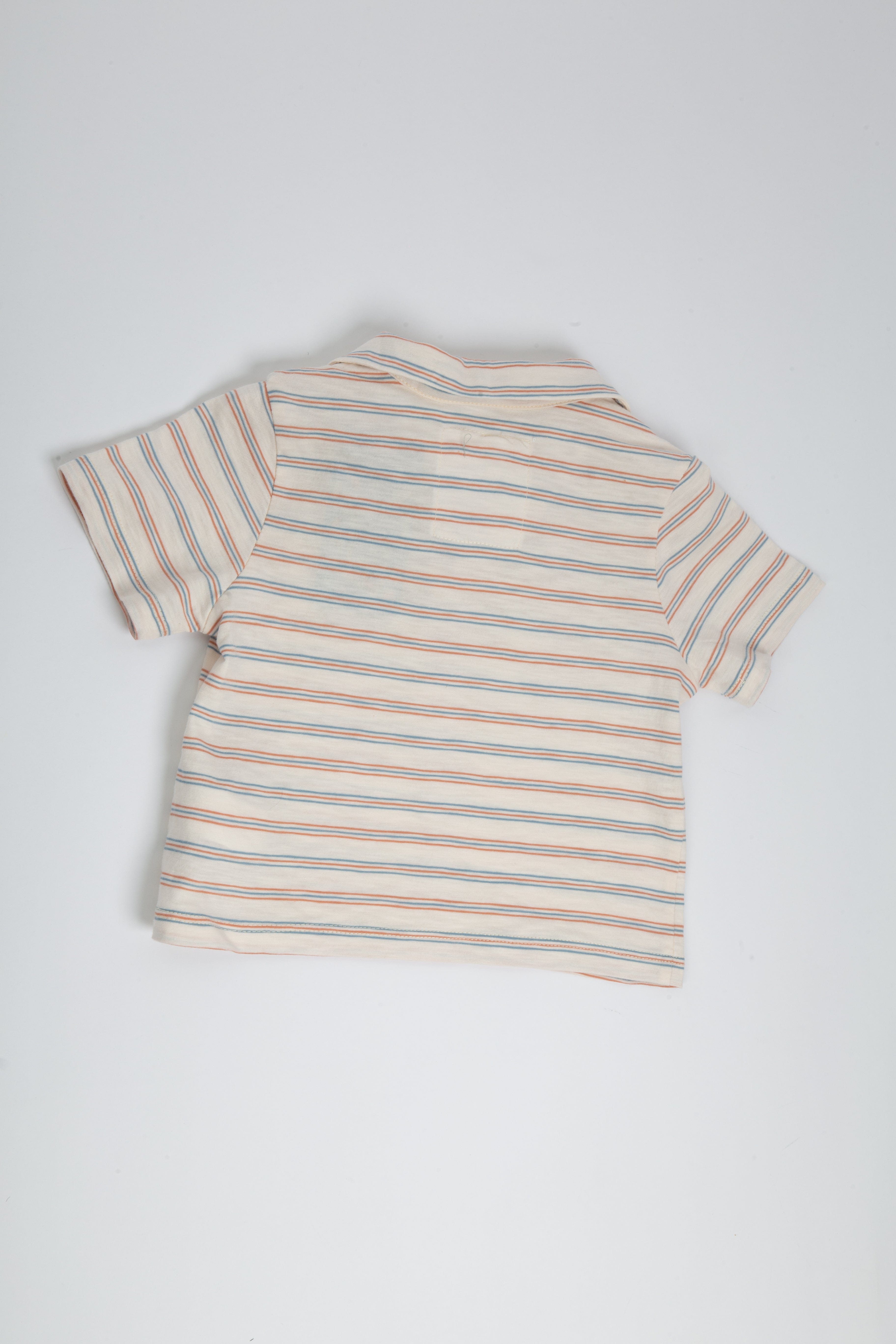 جينجرسنابس تي شيرت بولو ولادي مخطط بالعرض بجيب أمامي متعدد الألوان