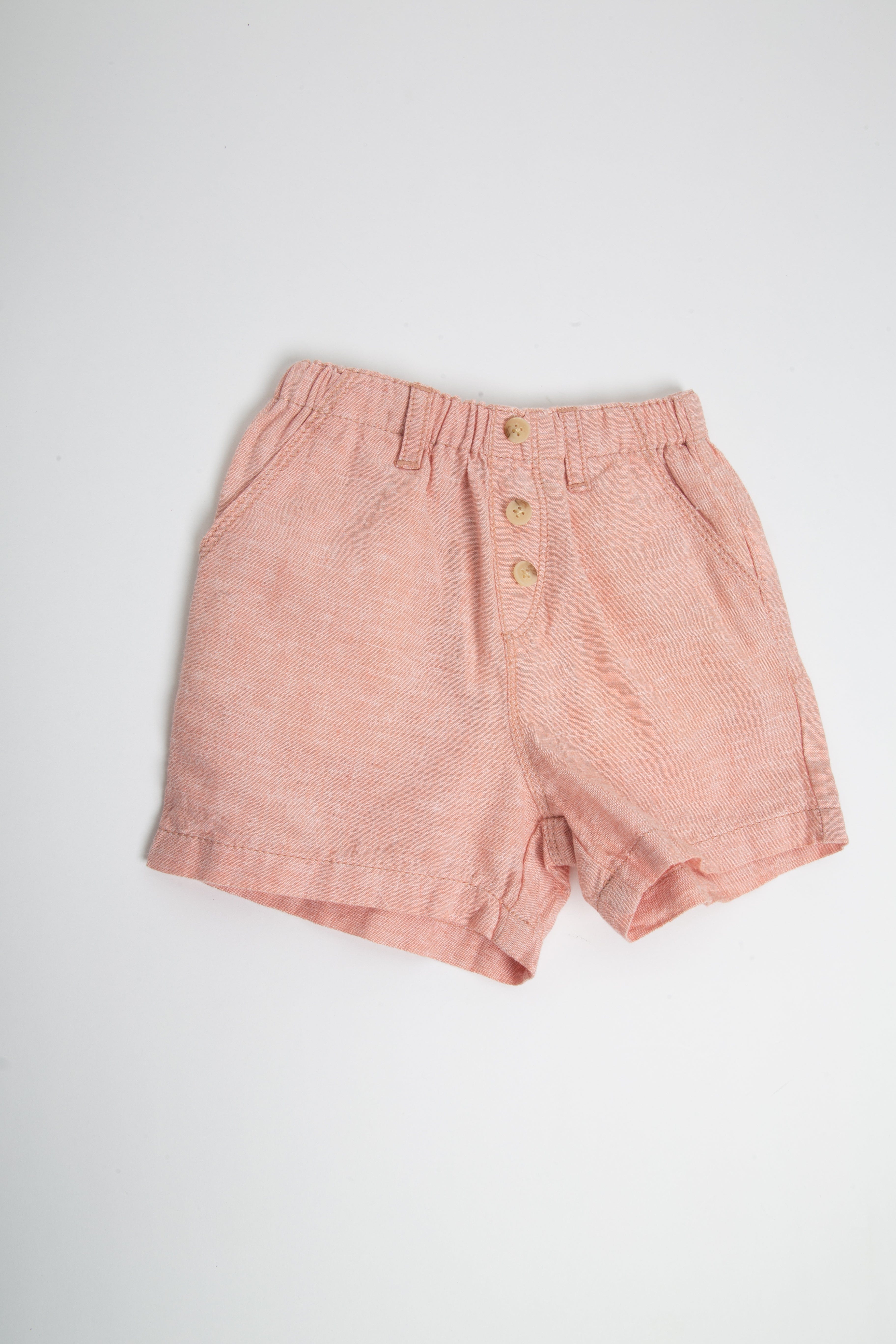 جينجرسنابس شورت ولادي قطن بأزرار أمامية البرتقالي