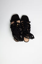 داليدرس صندل فلات مع رباط طويل نسائي أسود