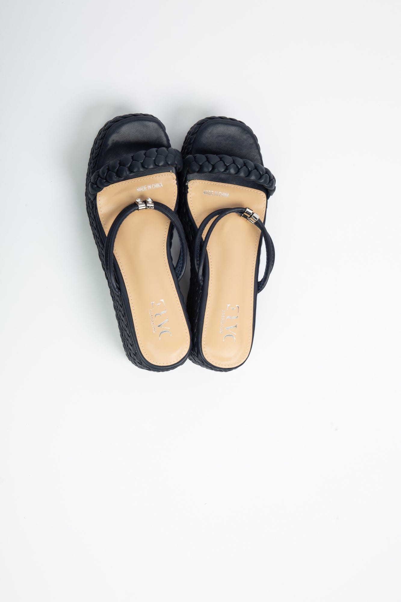 داليدرس صندل نسائي بحبال حلزونية أزرق داكن