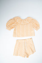 جينجرسنابس طقم بناتي بلوزة وشورت مشجرة برتقالي