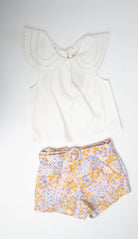 جينجرسنابس شورت مشجرة بحزام أطفال بناتي متعدد الألوان