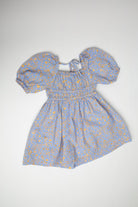 جينجرسنابس فستان بناتي مشجر نص كم منفوخ أزرق