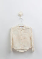 جينجرسنابس قميص بولو منسوج للأولاد مربعات بأزرار أمامية البيج