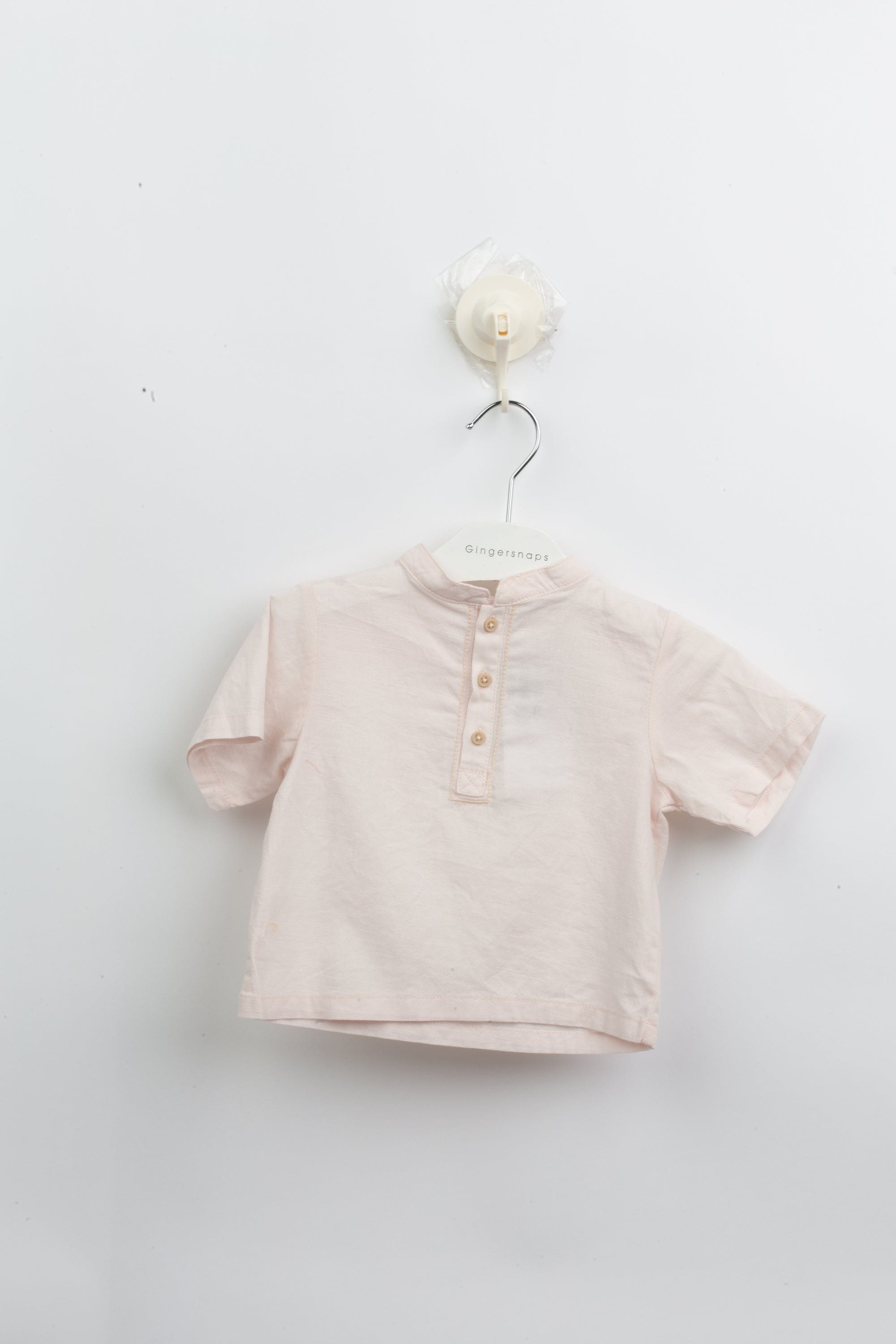 جينجرسنابس قميص رضع ولادي عباية سادة بدون ياقة وردي