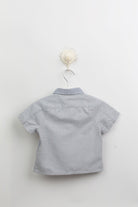 جينجرسنابس قميص بيبي ولادي بنمط مربعات بأكمام نص أزرق