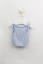 جينجرسنابس بلوزة بناتي رضع بدون أكمام بفيونكة منسوجة أزرق