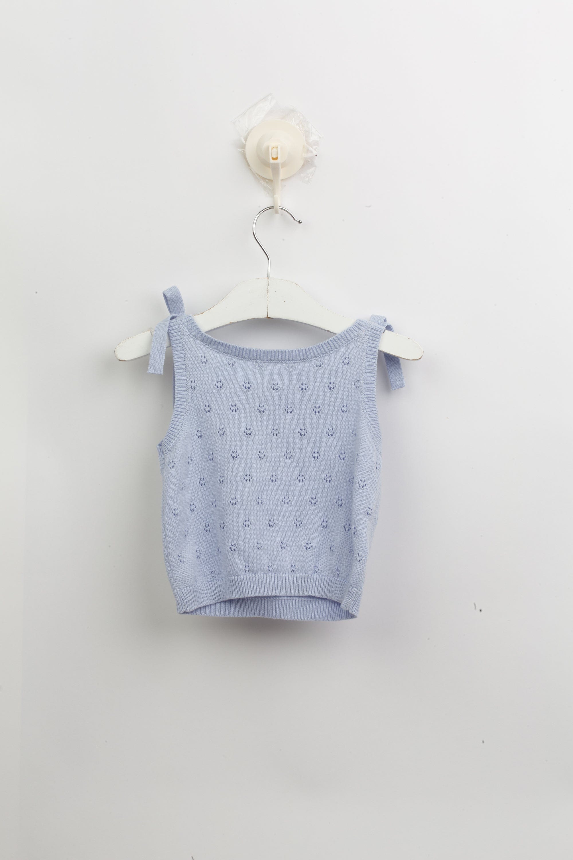 جينجرسنابس بلوزة بناتي رضع بدون أكمام بفيونكة منسوجة أزرق