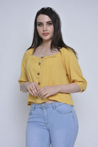 ميكا بلوزة قصيرة نسائية مفتوحة