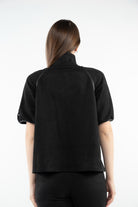 ميكا سترة نص من بسحاب ورقبة نسائي