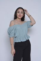 ميكا بلوزة مخصرة قصيرة بأكتاف مكشوفة نسائي