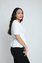 ميكا بلوزة مخصرة كم قصير سبعة نسائي