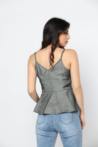 ميكا بلوزة سهرة حمالات سبعة كلوش من أسفل نسائي