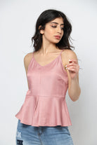 ميكا بلوزة سهرة حمالات سبعة كلوش من أسفل نسائي