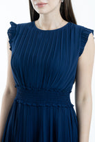 ميكا فستان ميدي بكسرات مخصر كت نسائي