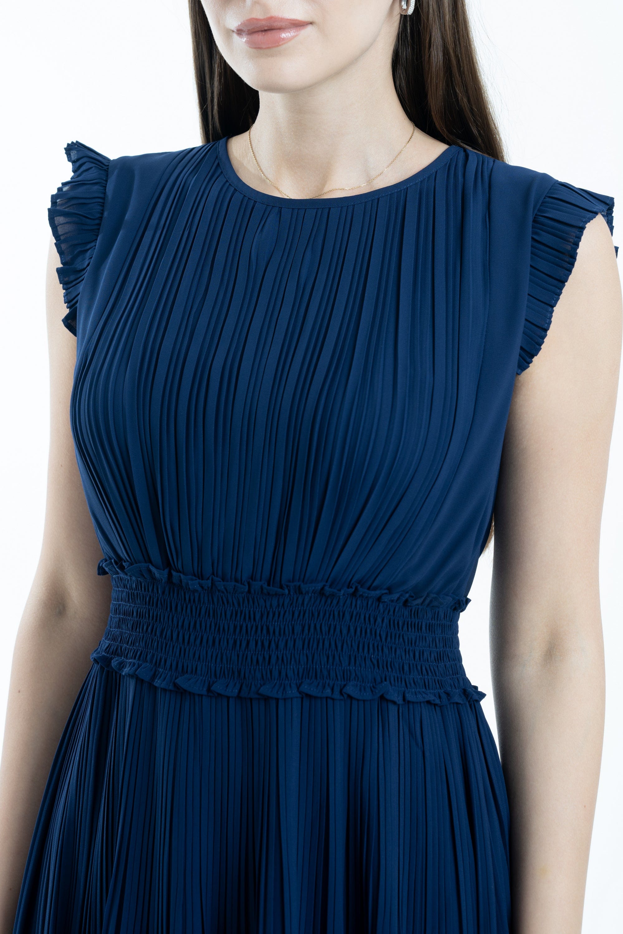 ميكا فستان ميدي بكسرات مخصر كت نسائي