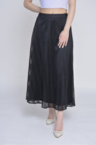 ميكا تنورة ميدي مخرمة ببطانة