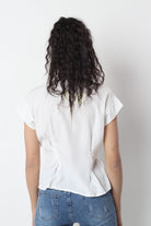 ميكا بلوزة رسمية بأزرار سبعة كم قصير نسائي