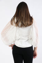 ميكا بلوزة دانتيل أوفر ساير بازرار أمامية 3/4 كم نسائي