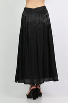 ميكا تنورة كلوش طويلة هاي ويست لامعة نسائية