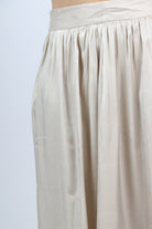 ميكا تنورة كلوش طويلة هاي ويست لامعة نسائية