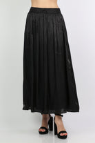 ميكا تنورة كلوش طويلة هاي ويست لامعة نسائية