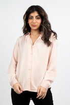 ميكا قميص ناعم سادة كم طويل نسائي