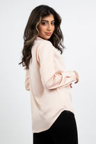 ميكا قميص ناعم سادة كم طويل نسائي