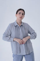 ميكا قميص سادة رسمي كم طويل نسائي