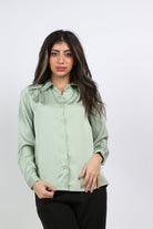 ميكا قميص ناعم سادة كم طويل نسائي