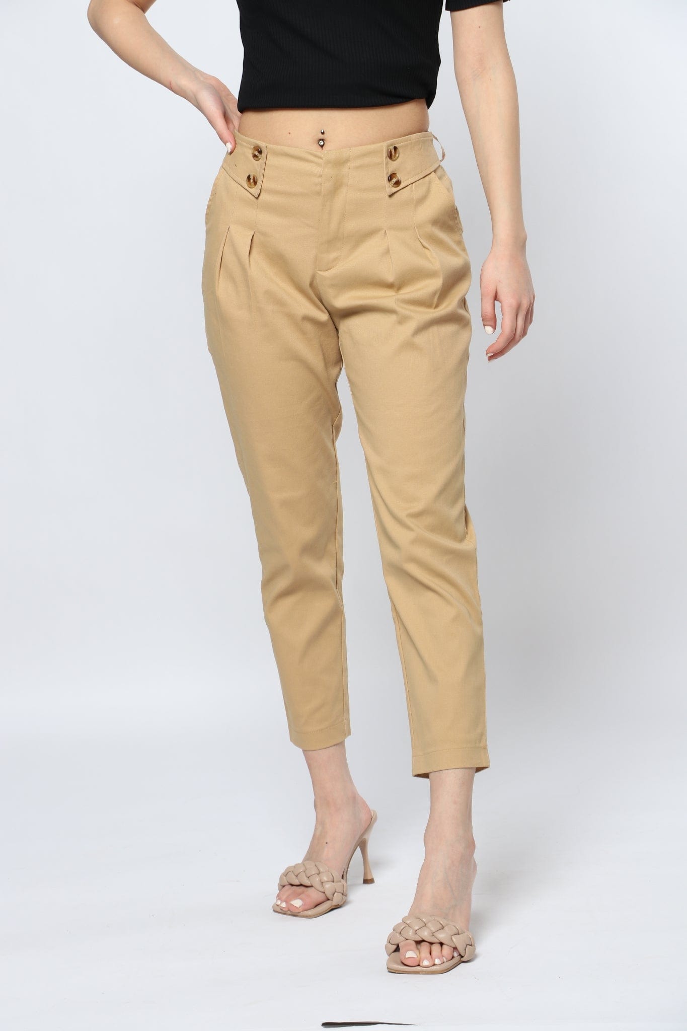 ميكا بنطلون رسمي خصر مرتفع طويل نسائي