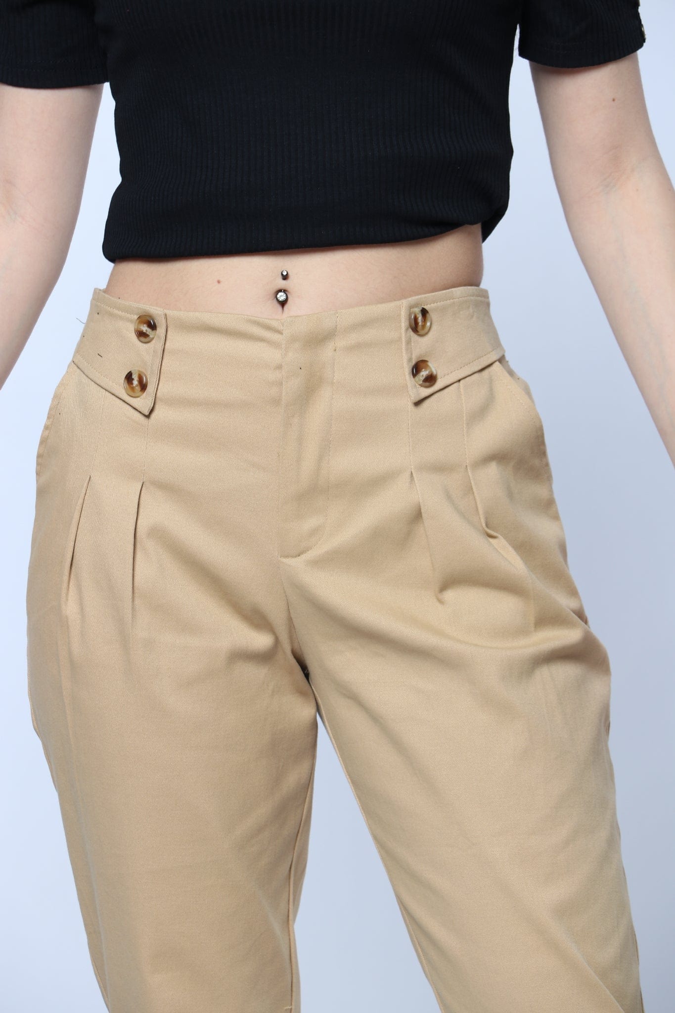 ميكا بنطلون رسمي خصر مرتفع طويل نسائي