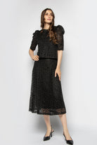 ميكا تنورة ميدي بنمط مشجر شفاف