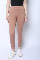 ميكا بنطلون ليقنز مزموم سادة نسائي