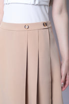 ميكا تنورة ميدي مزينة بكسرات عريضة