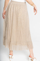 ميكا تنورة ميدي سادة واسعة من أسفل أصفر