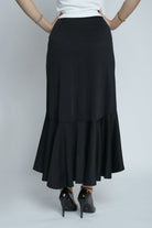 ميكا تنورة متوسطة الطول كشكش من الأسفل طويلة من الخلف قصير من الأمام