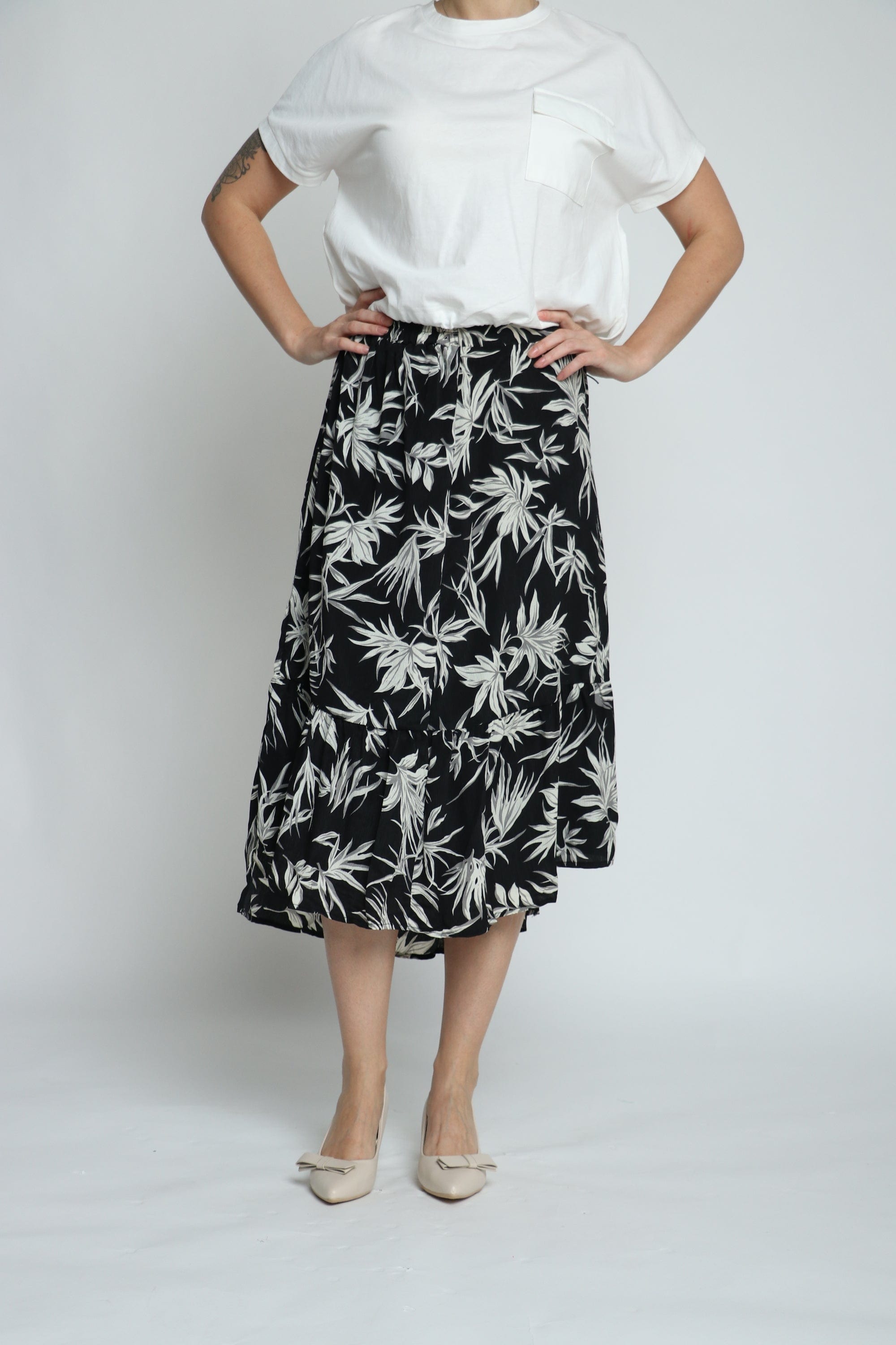 ميكا تنورة ميدي مشجرة طويلة من الجنب