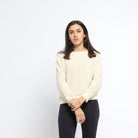 ميكا بلوزة بأكمام طويلة نسائية أوفر سايز برقبة