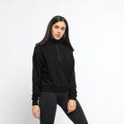 ميكا بلوزة سادة بسحاب طويل بجيوب جانبية بأكمام طويلة