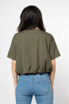 ميكا بلوزة سادة اوفر سايز نص كم نسائي