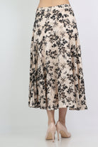 ميكا تنورة ميدي واسعة مشجرة بنمط ورود